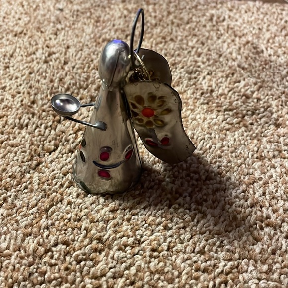 Standing Metal Christmas Angel ornament made in Mexico - Picture 2 of 5